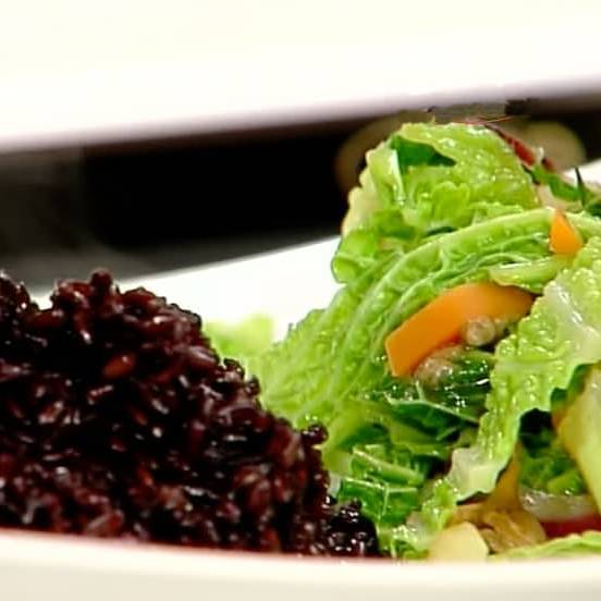Rezept Schwarzer Venere Reis mit Wirsing Gemüse