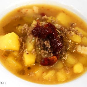 Kartoffel Creme Suppe mit getrockneten Tomaten